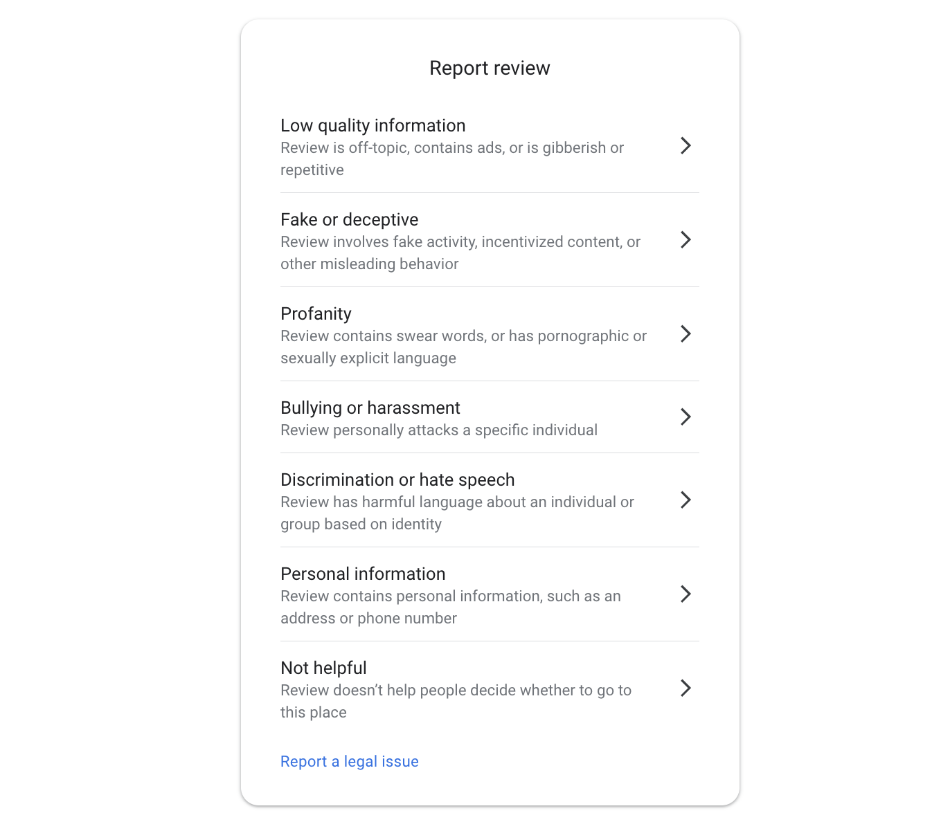 report fake google review reason