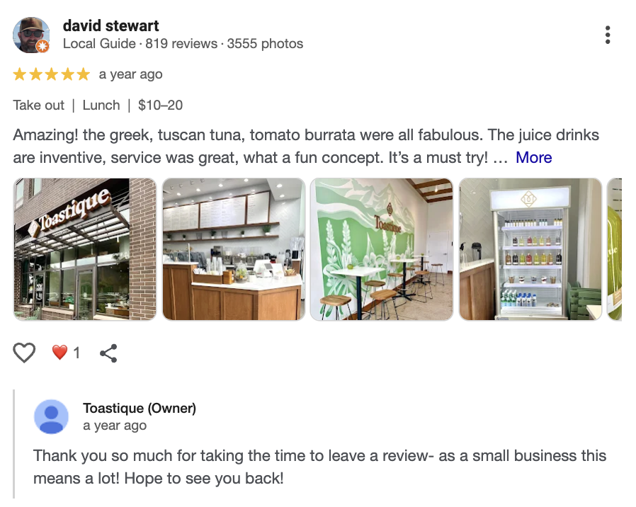 5 star review user generated content