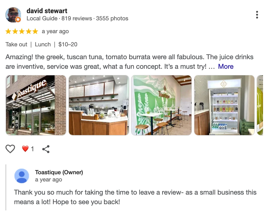 5 star review user generated content