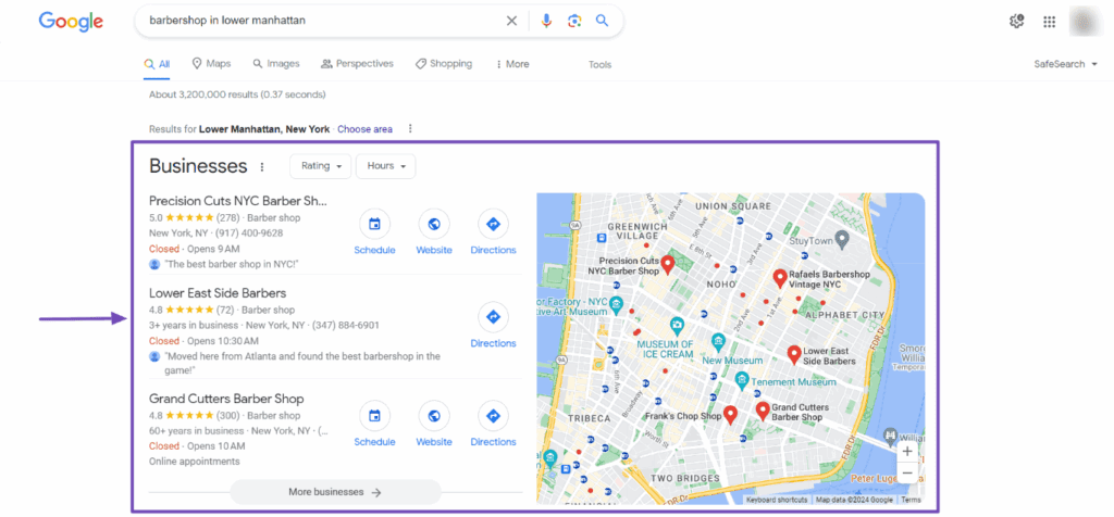 local seo google map pack 